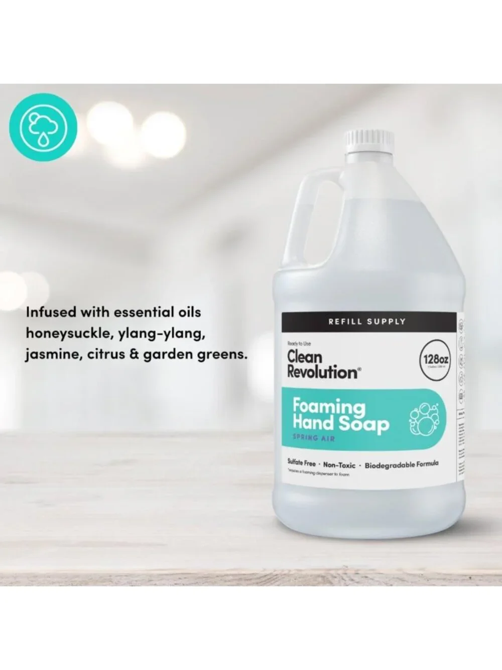 Moisturizing Foaming Hand Soap Refill with Essential Oils, Sulfate-Free, 128oz
